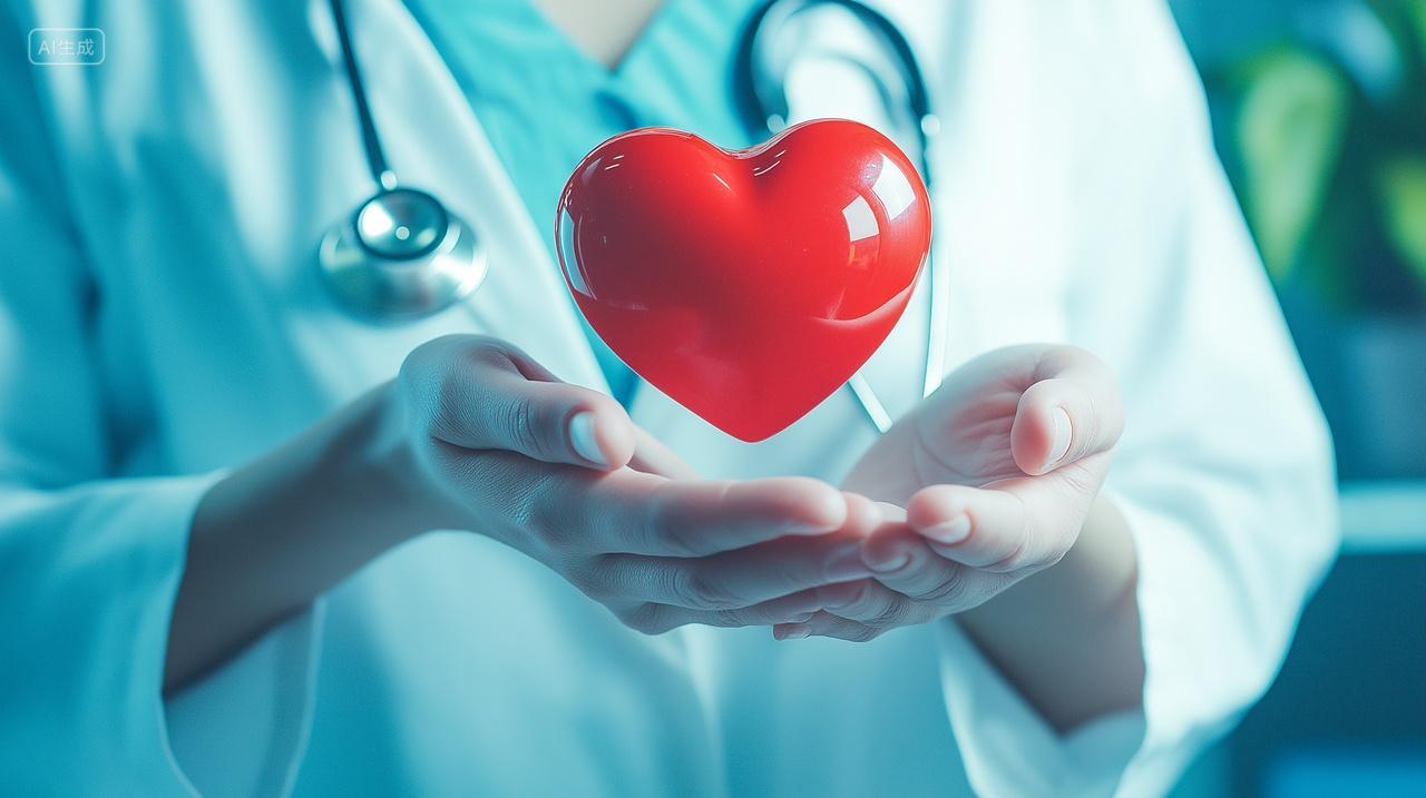 一位医生手捧红色爱心