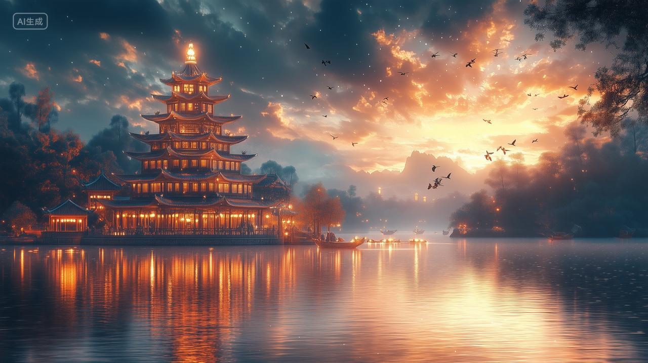 长江边武汉的黄鹤楼电脑壁纸商用旅游