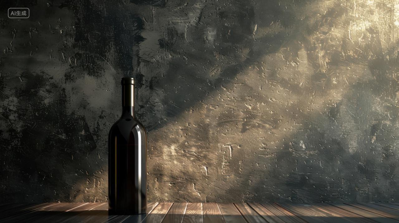桌子上的红酒瓶子