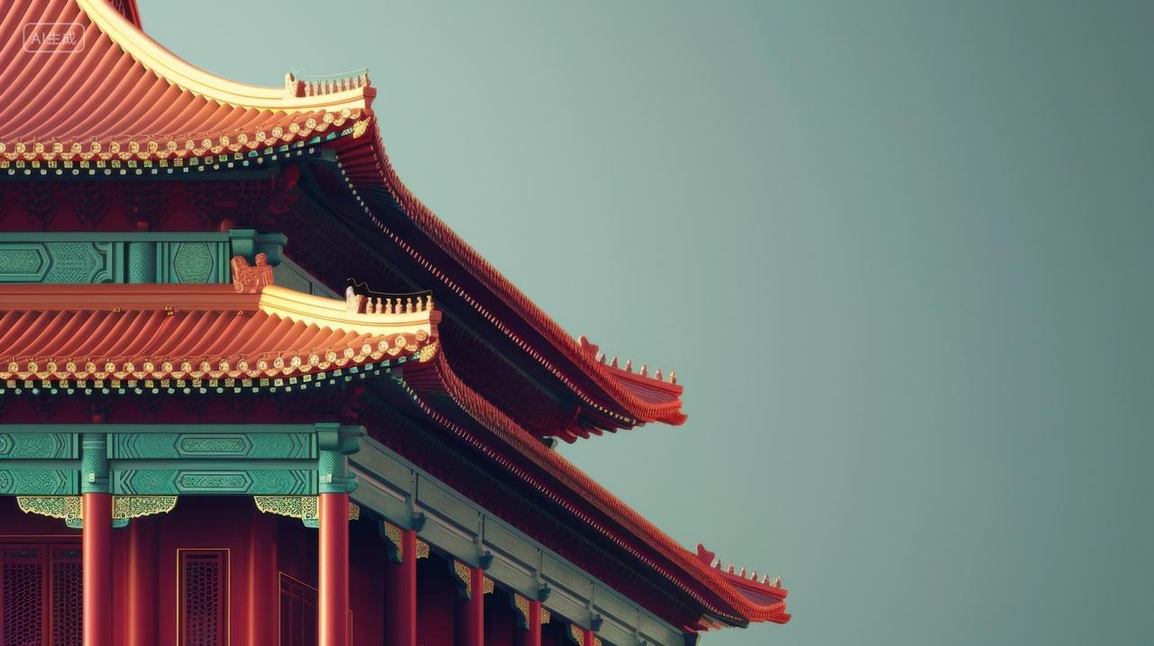 中式古风建筑的一角