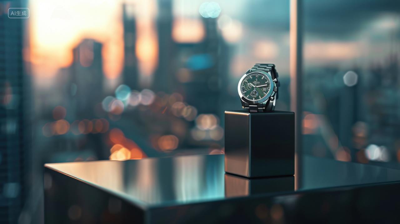 桌子上的手表与展示架