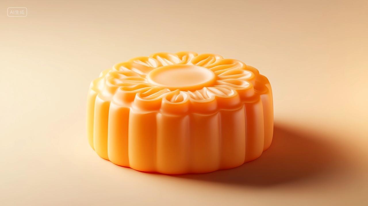 中秋节蛋黄月饼特写