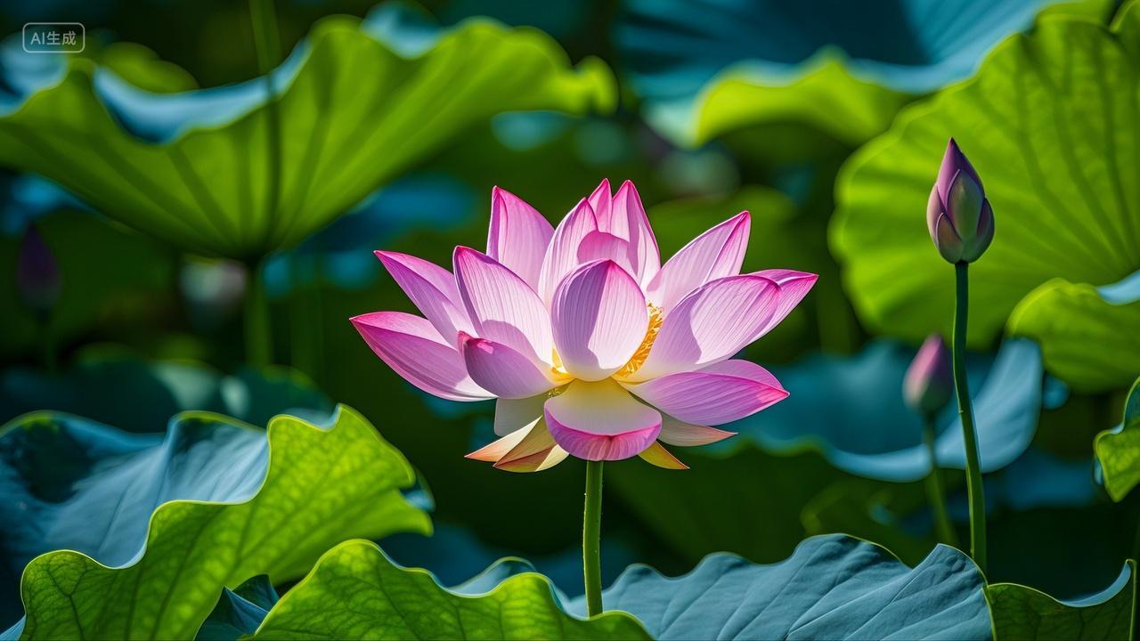 盛夏荷花盛开于荷塘之中风景壁纸夏至小暑大暑处暑