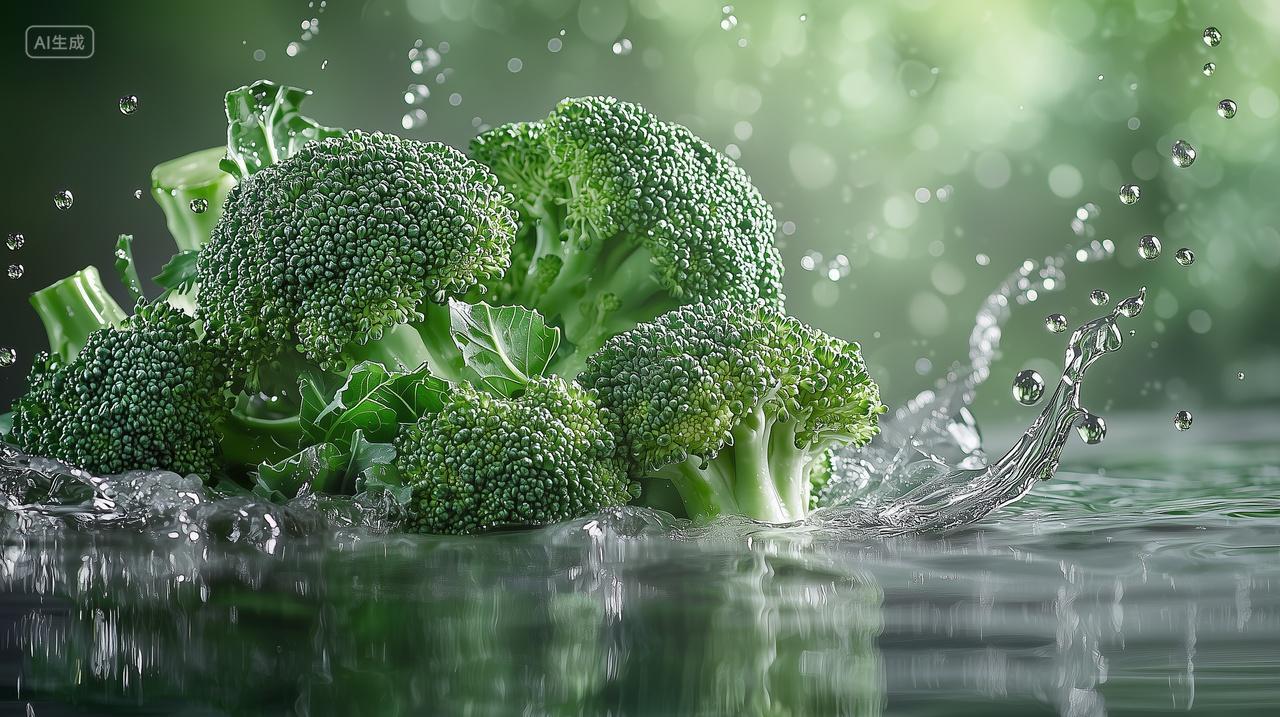 水中的新鲜西红柿与水花飞溅