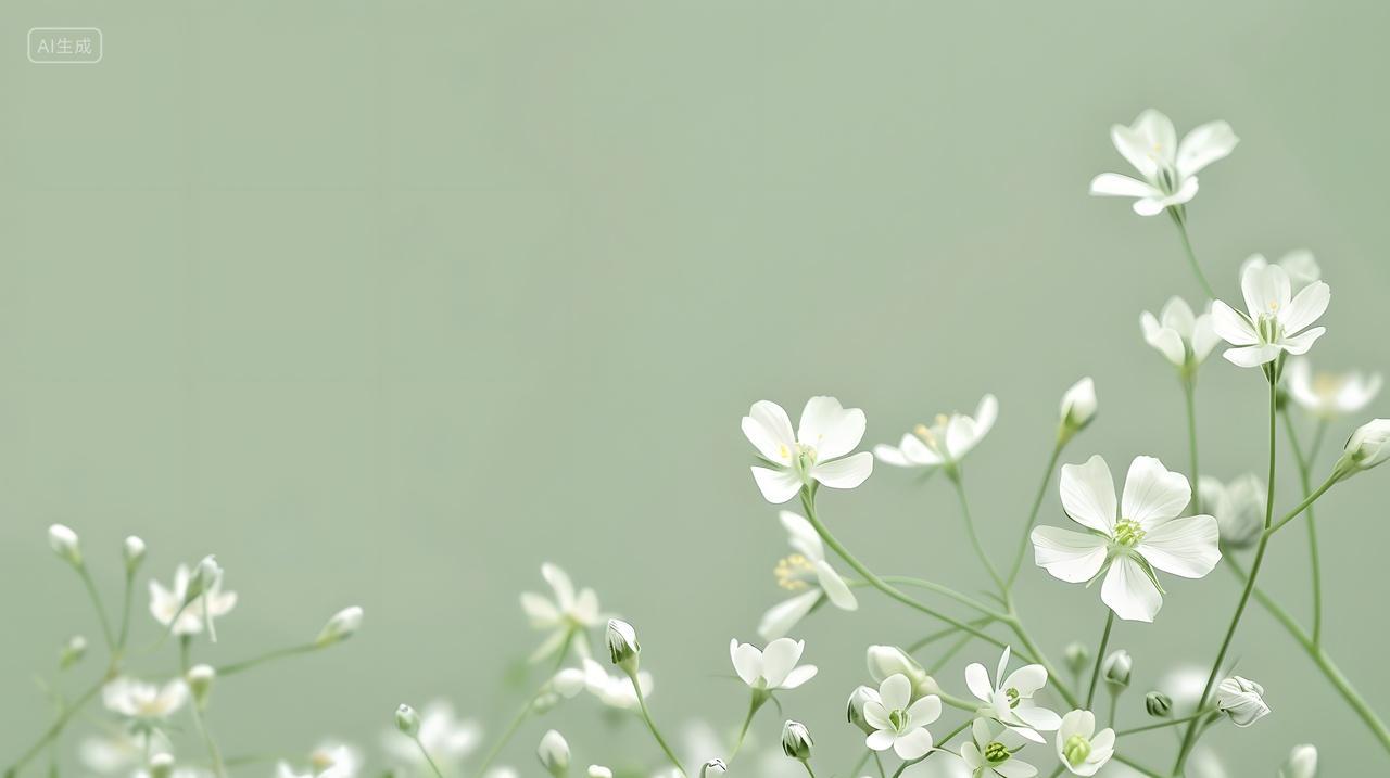 简约风白色花朵壁纸