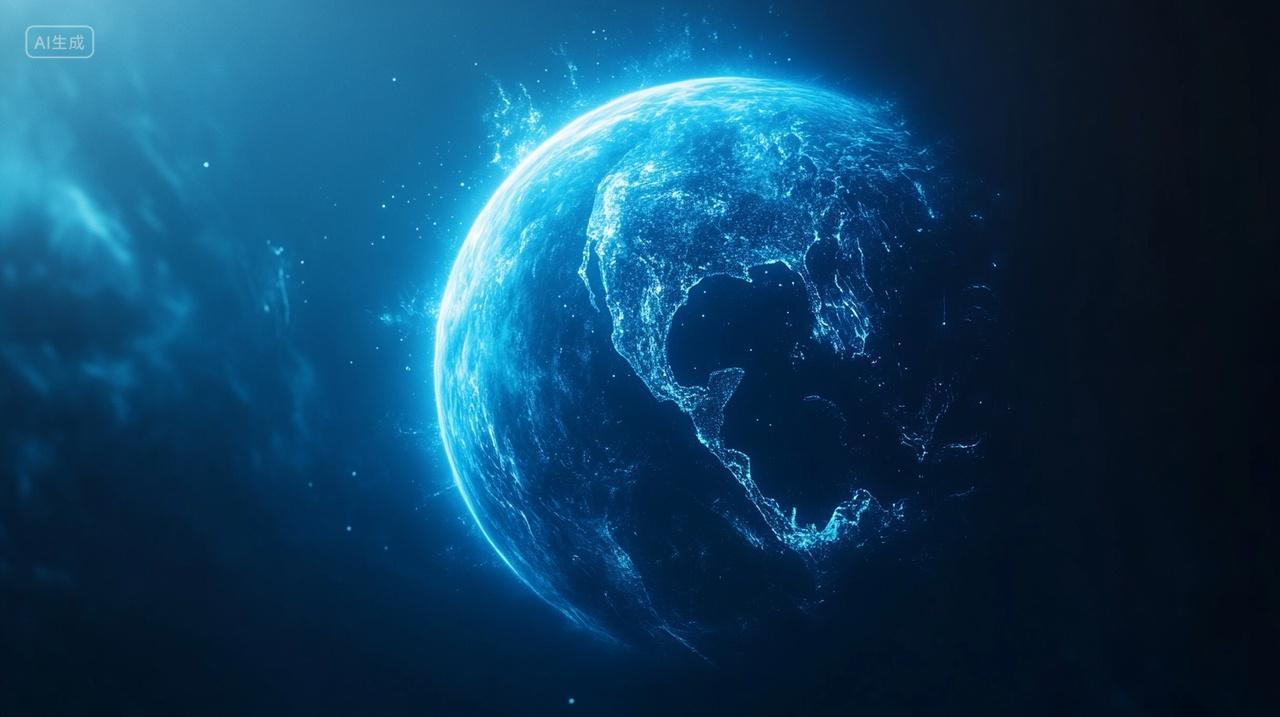 蓝色科技地球背景壁纸