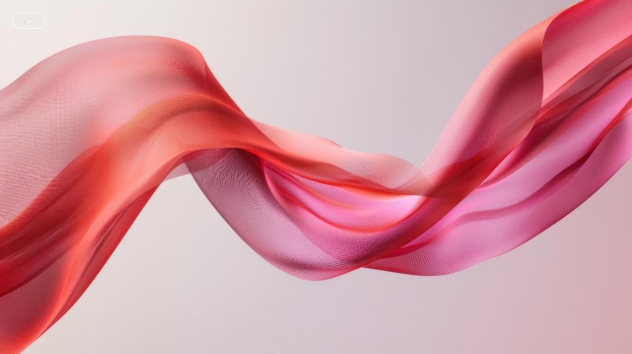 轻盈飘逸的红色绸缎