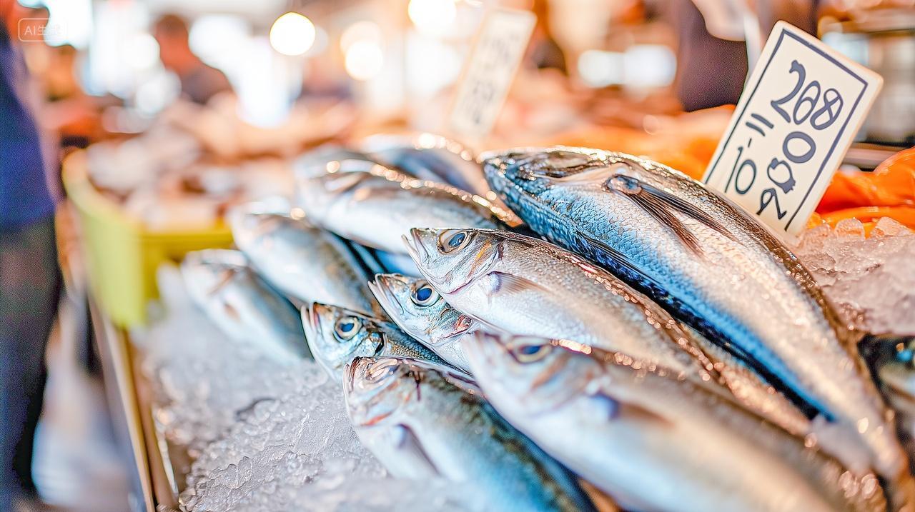 海鲜批发市场新鲜带鱼特写