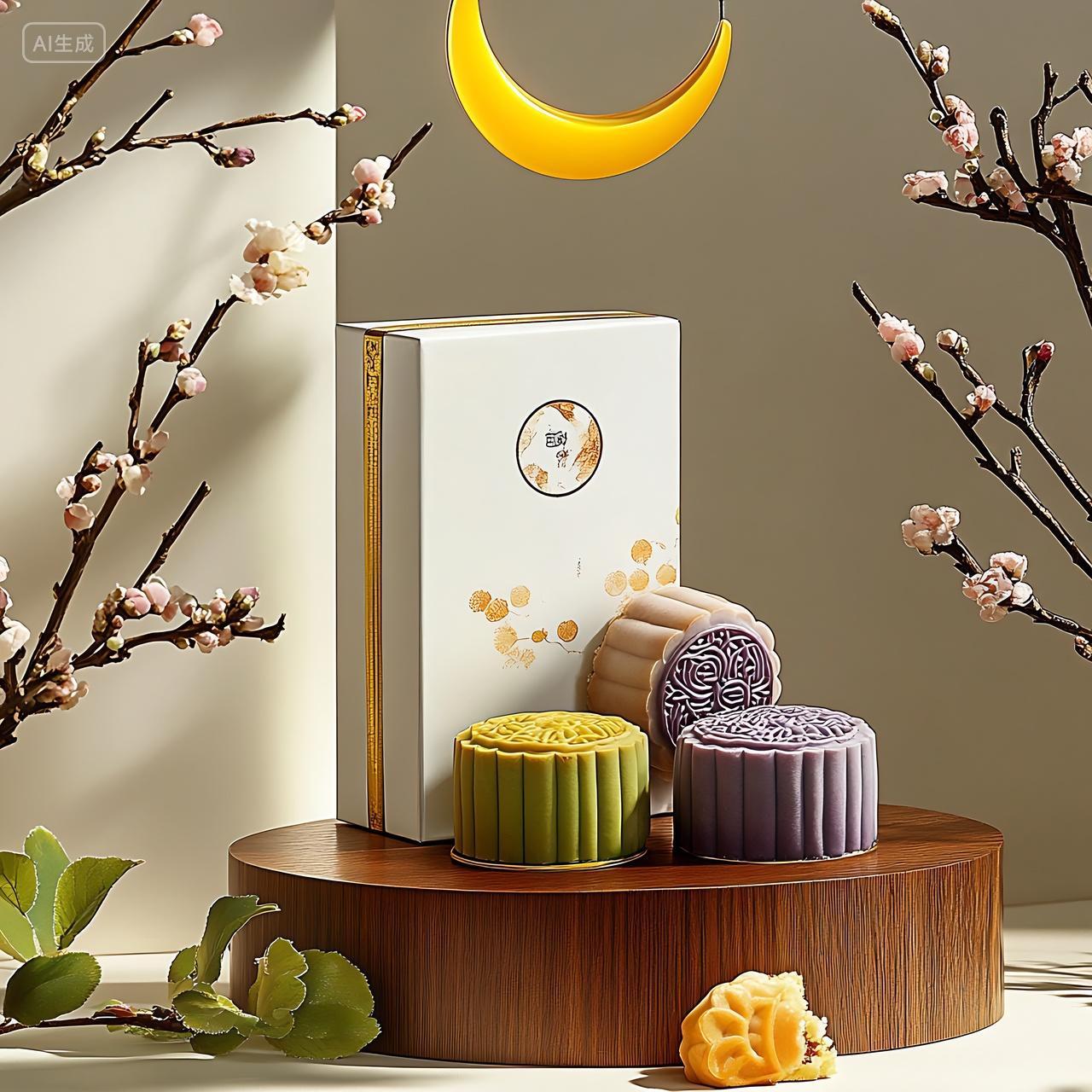 实拍风高端大气中秋节中秋节日月饼礼盒