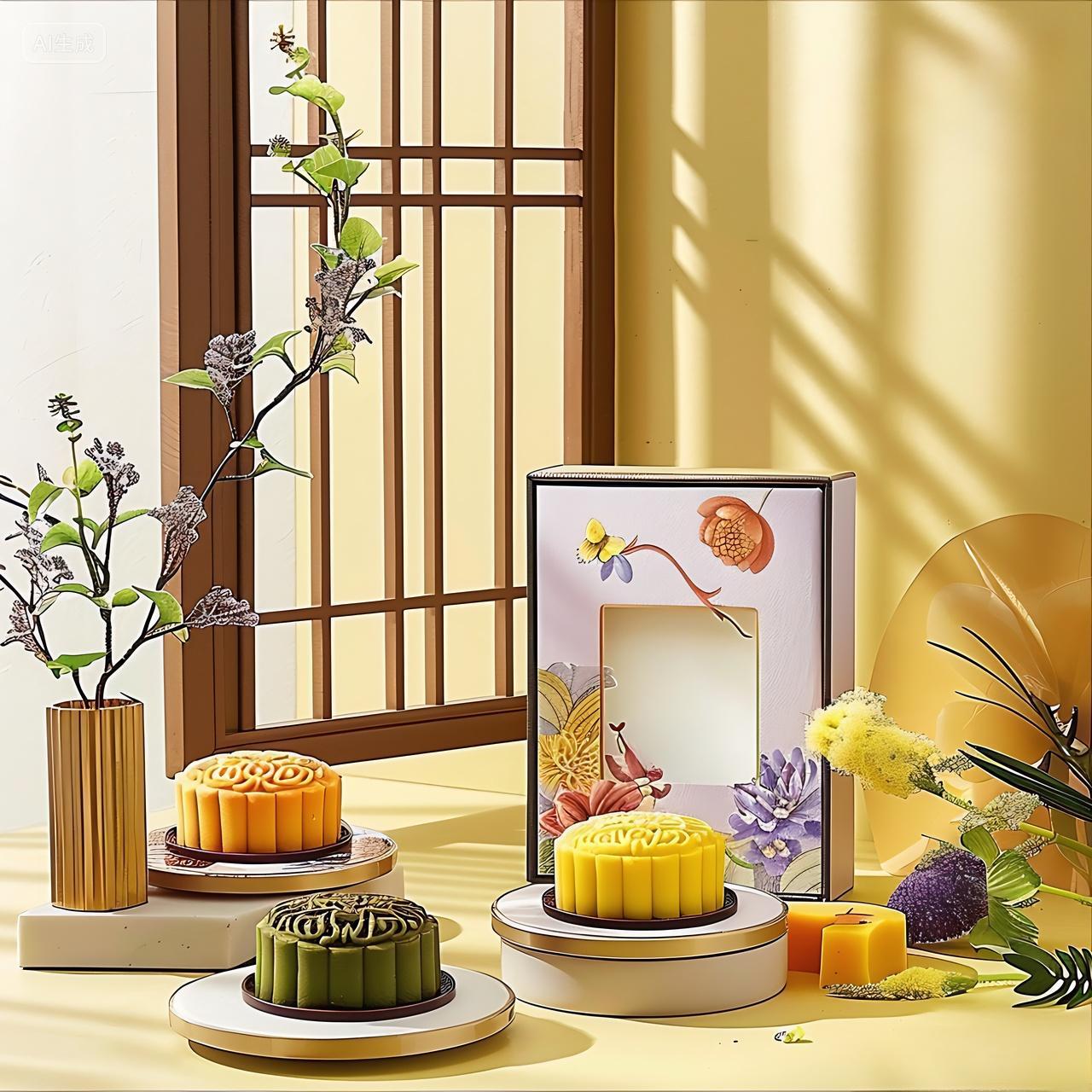 实拍风高端大气中秋节中秋节日月饼礼盒