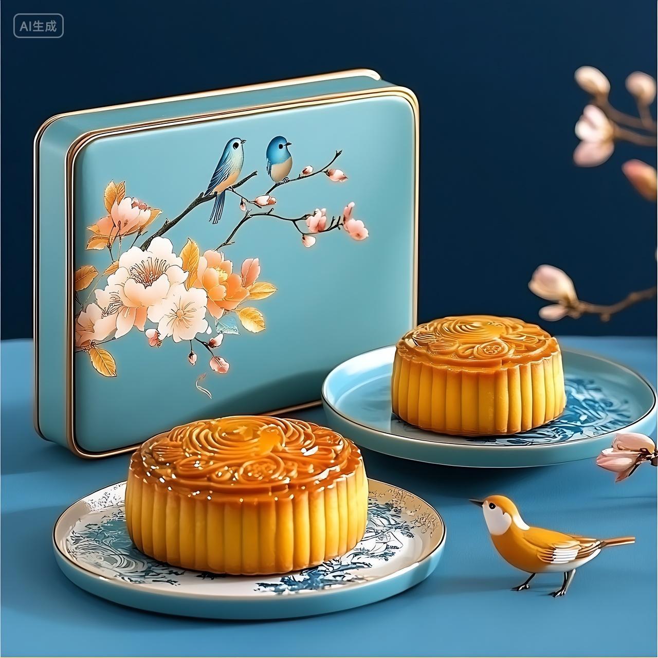 实拍风中秋节高端大气中秋节日月饼礼盒