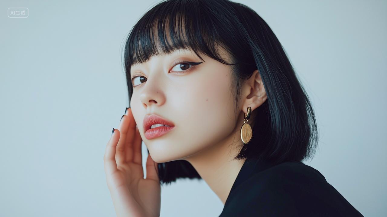 短发美女模特中国亚洲女性