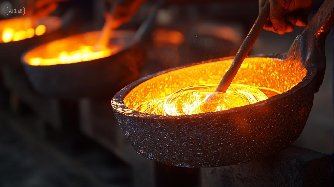 热烈的玻璃吹制现场