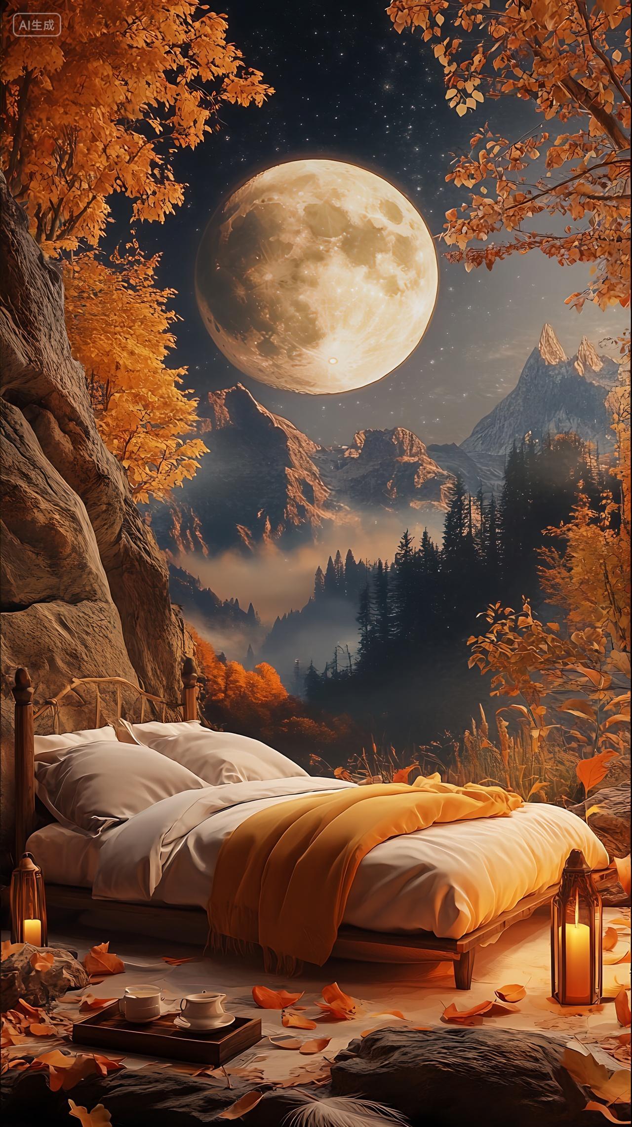 实拍风格中秋节快乐中秋节月亮实景素材