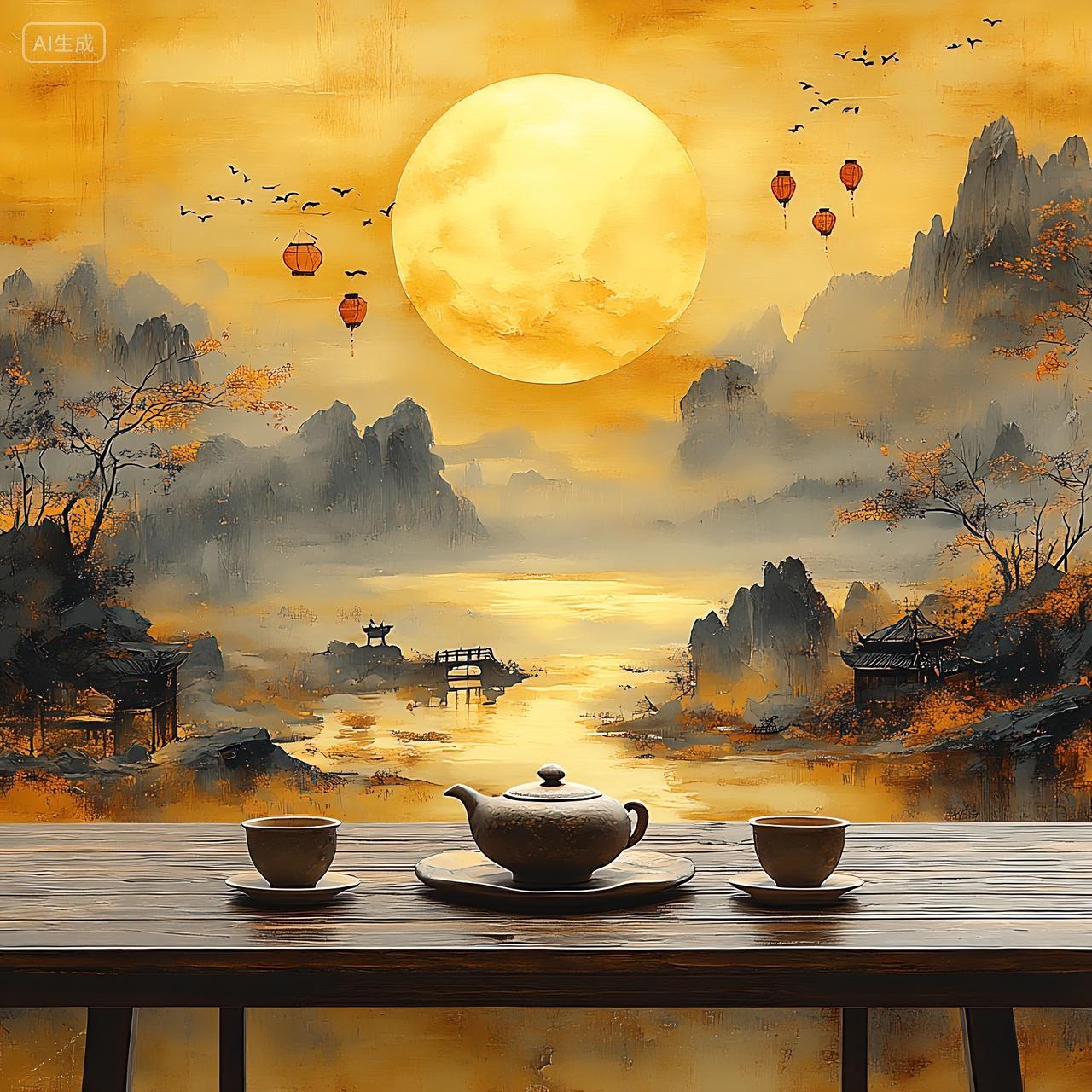 实拍风格中秋节快乐中秋节月亮实景素材