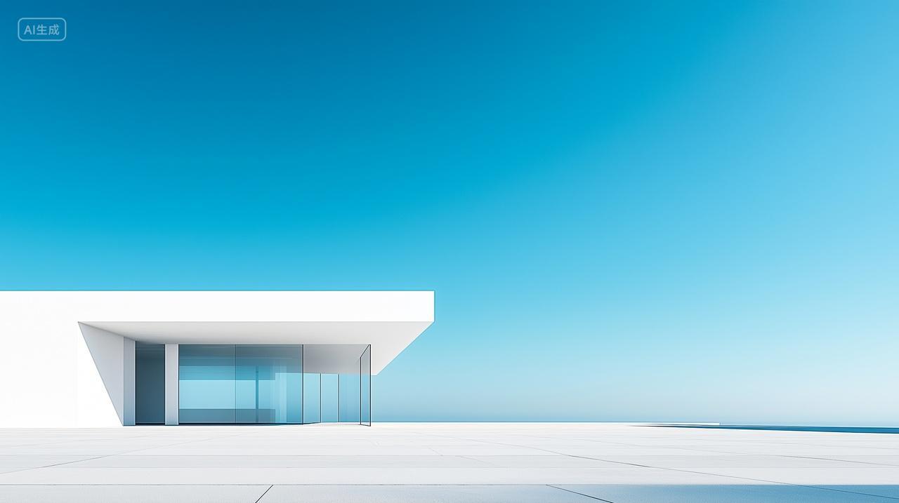 蓝天抽象白色建筑汽车宣传广告背景