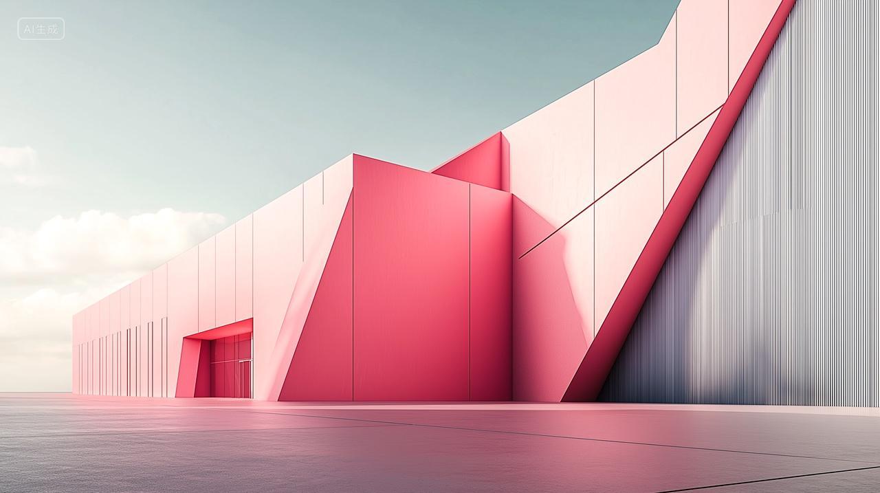 抽象粉色建筑汽车宣传背景