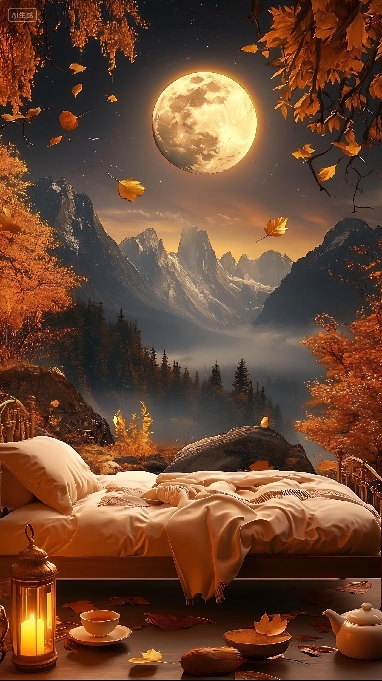 实拍风格中秋节快乐中秋节月亮实景素材