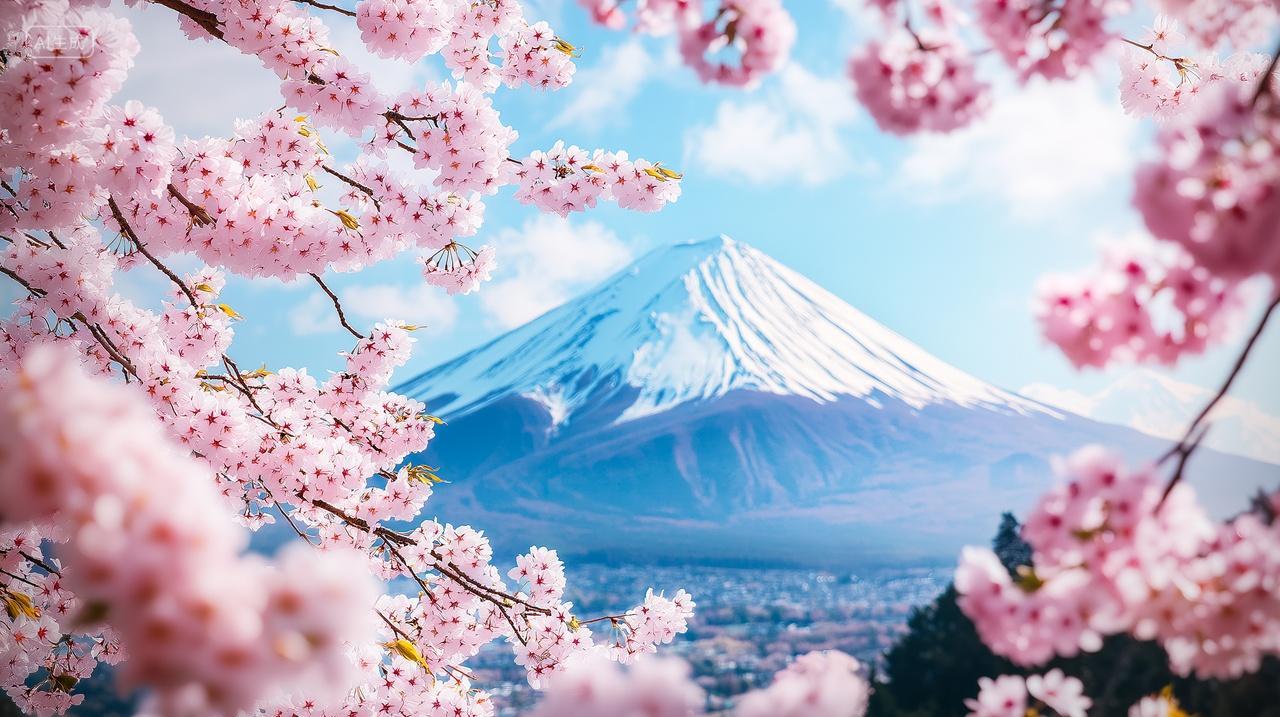 日本樱花富士山美景旅行旅游宣传