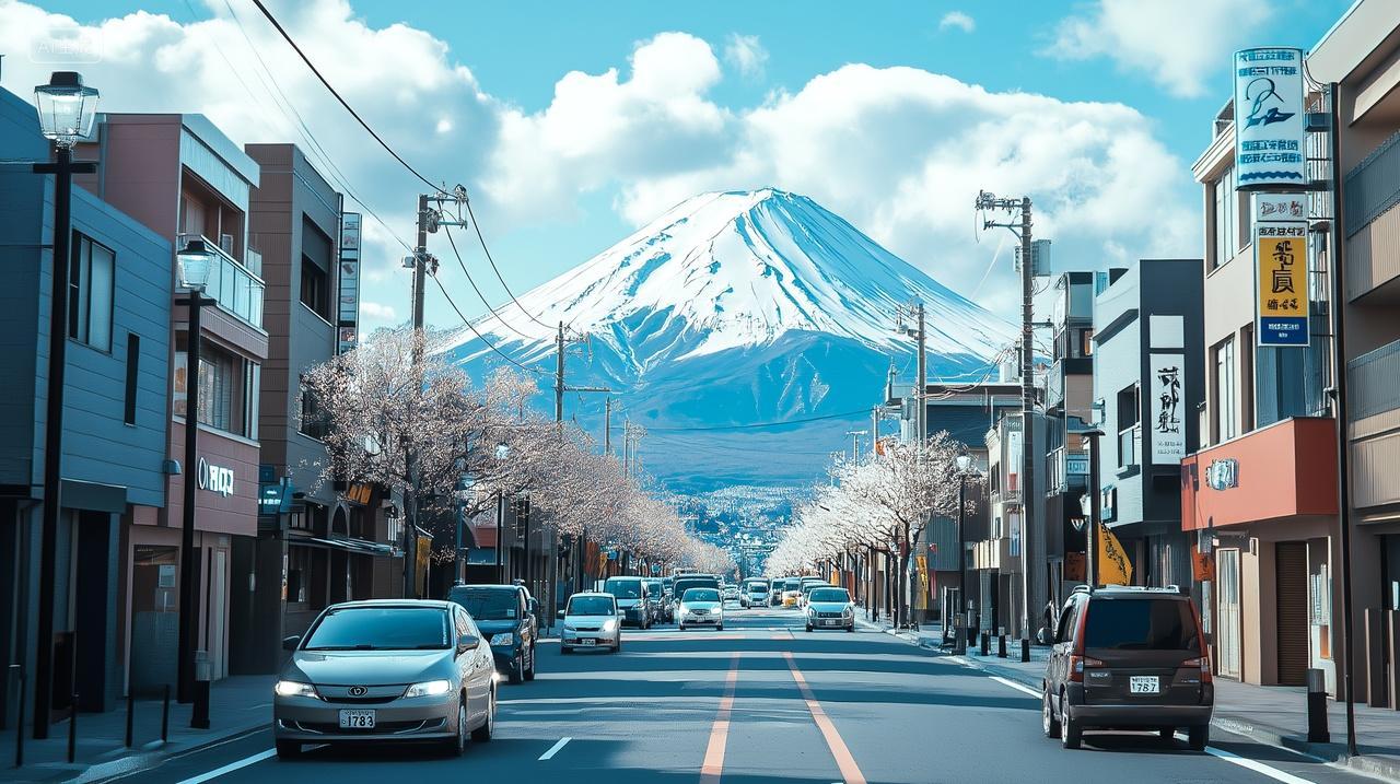 日本街道富士山旅行旅游宣传