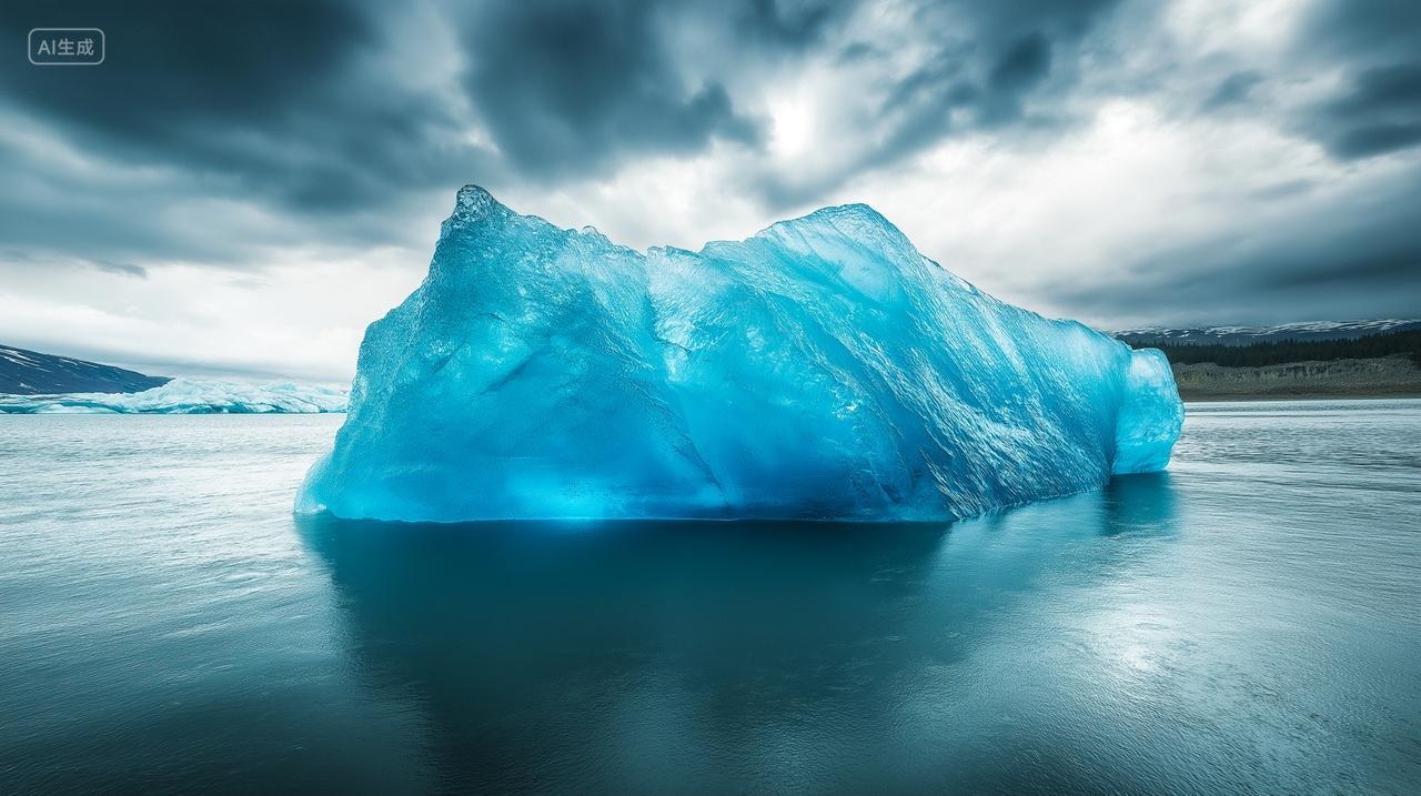 海面上融化的雪山自然风景