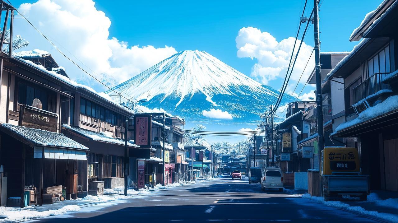 日本街道富士山旅行旅游宣传