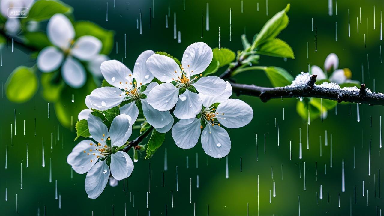 在风雨中盛开的鲜花朵花卉自然风景壁纸