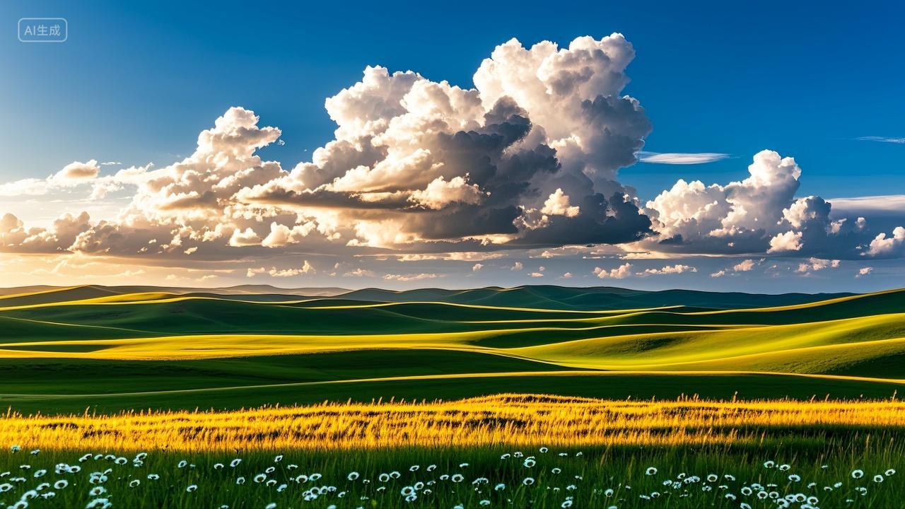 内蒙古大草原景观自然风景旅游