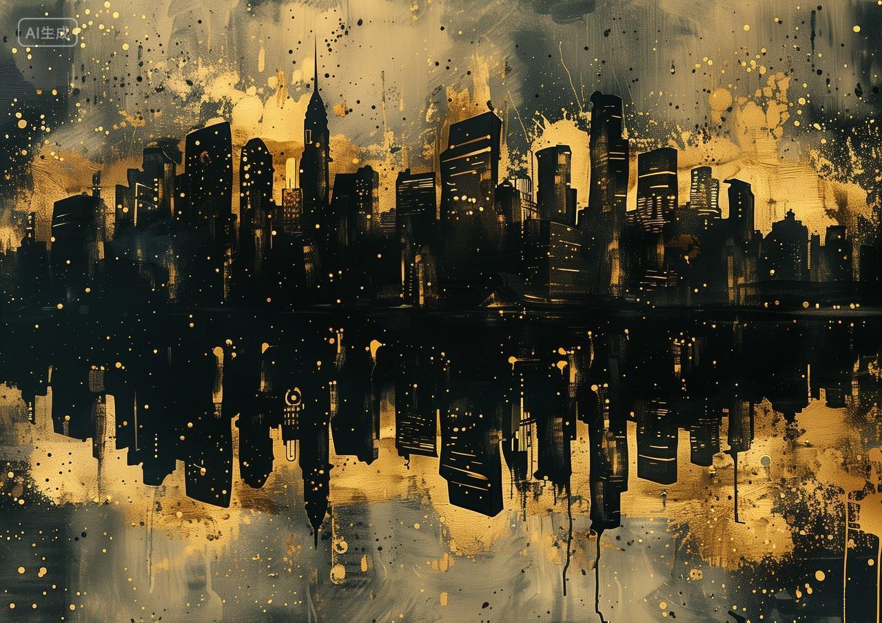 现代都市的暗夜剪影