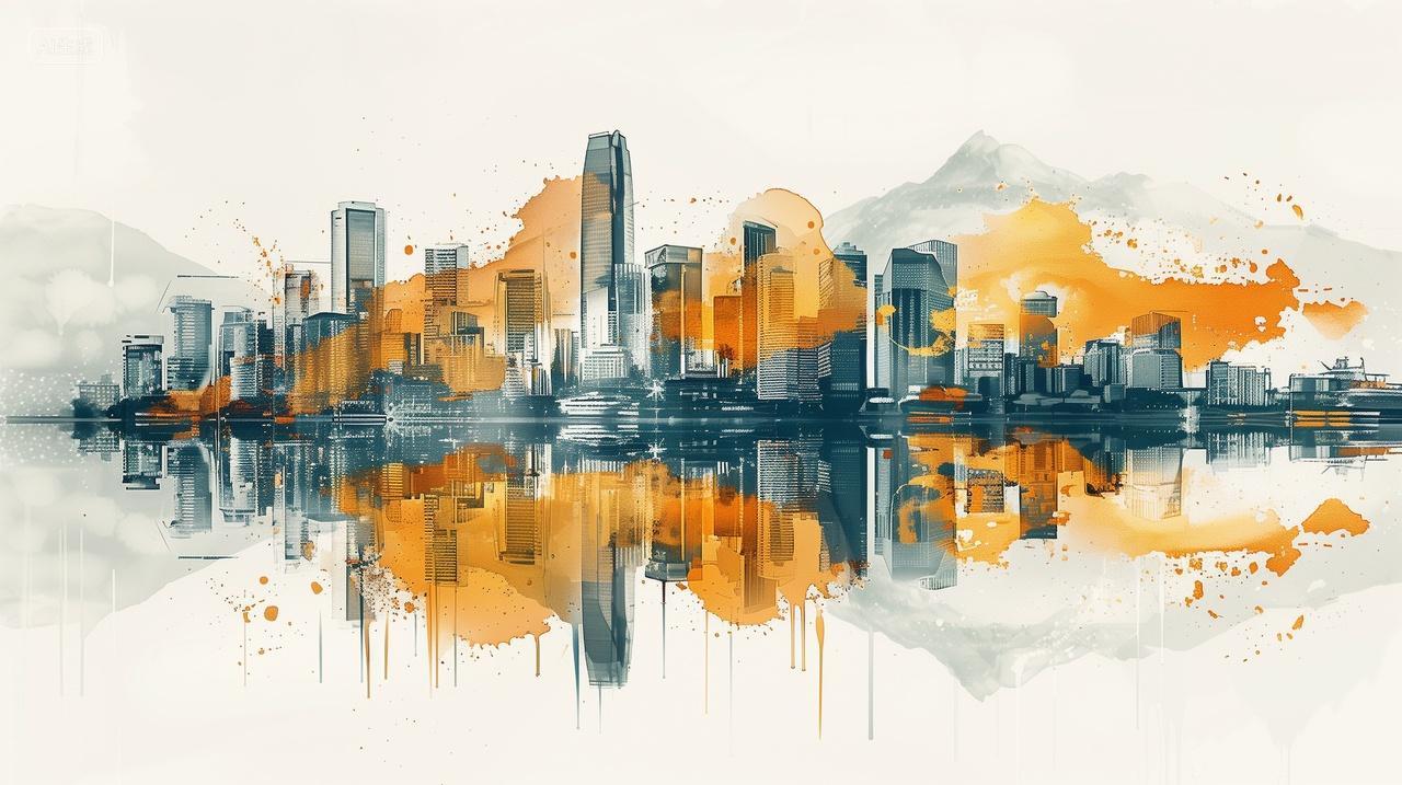 城市的涂鸦艺术风格剪影