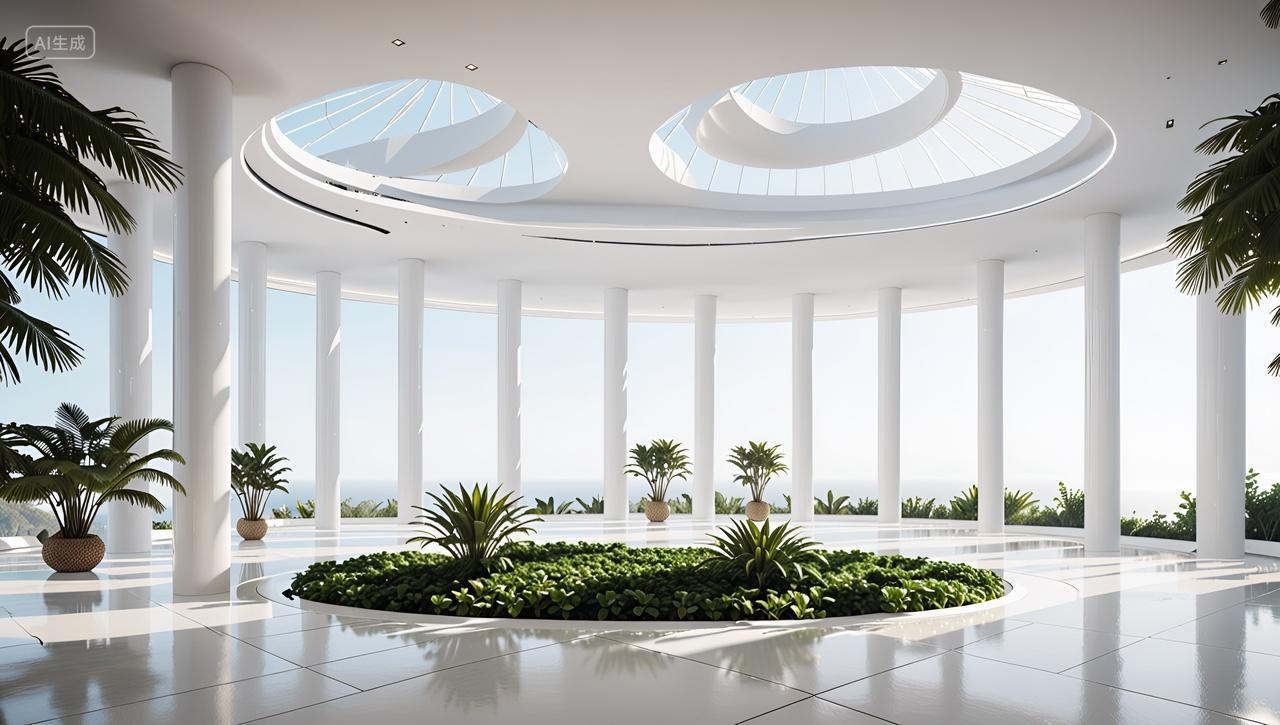 抽象西方圆形长廊建筑学