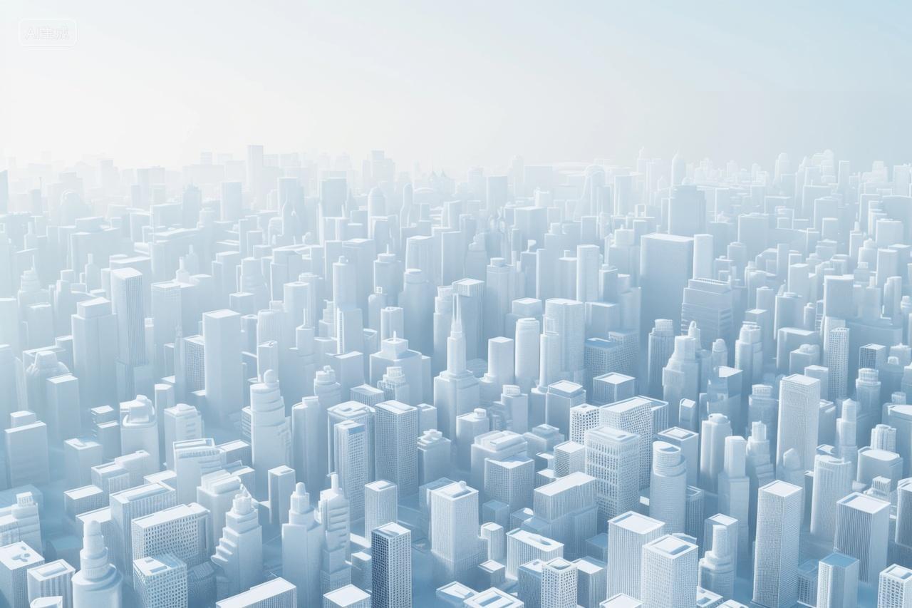 白色三维城市建筑