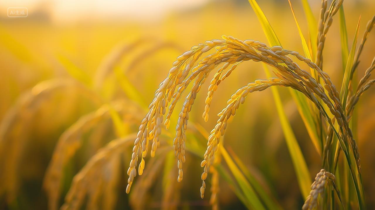 稻田金色成熟的水稻特写农业宣传