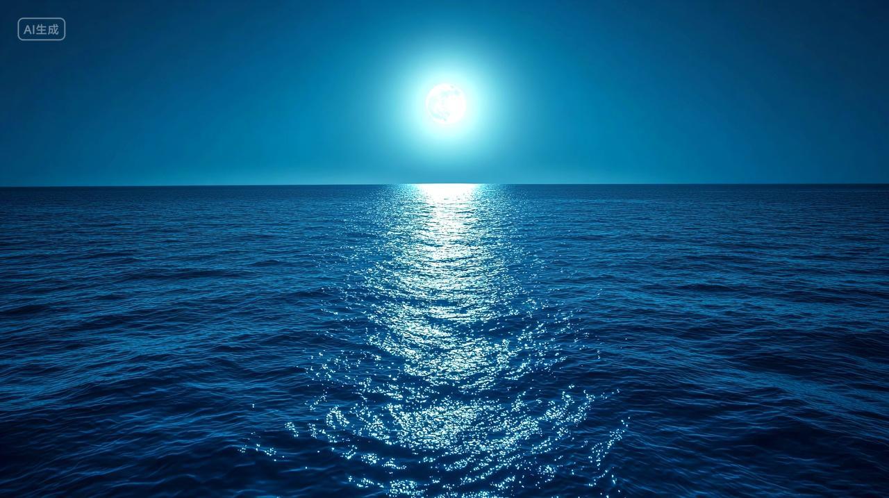 月光下的海洋
