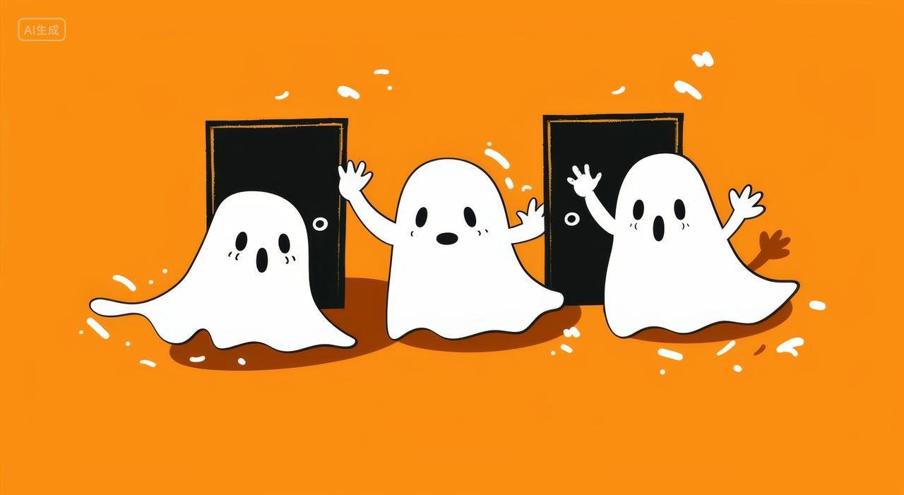 万圣节小鬼出动卡通插画