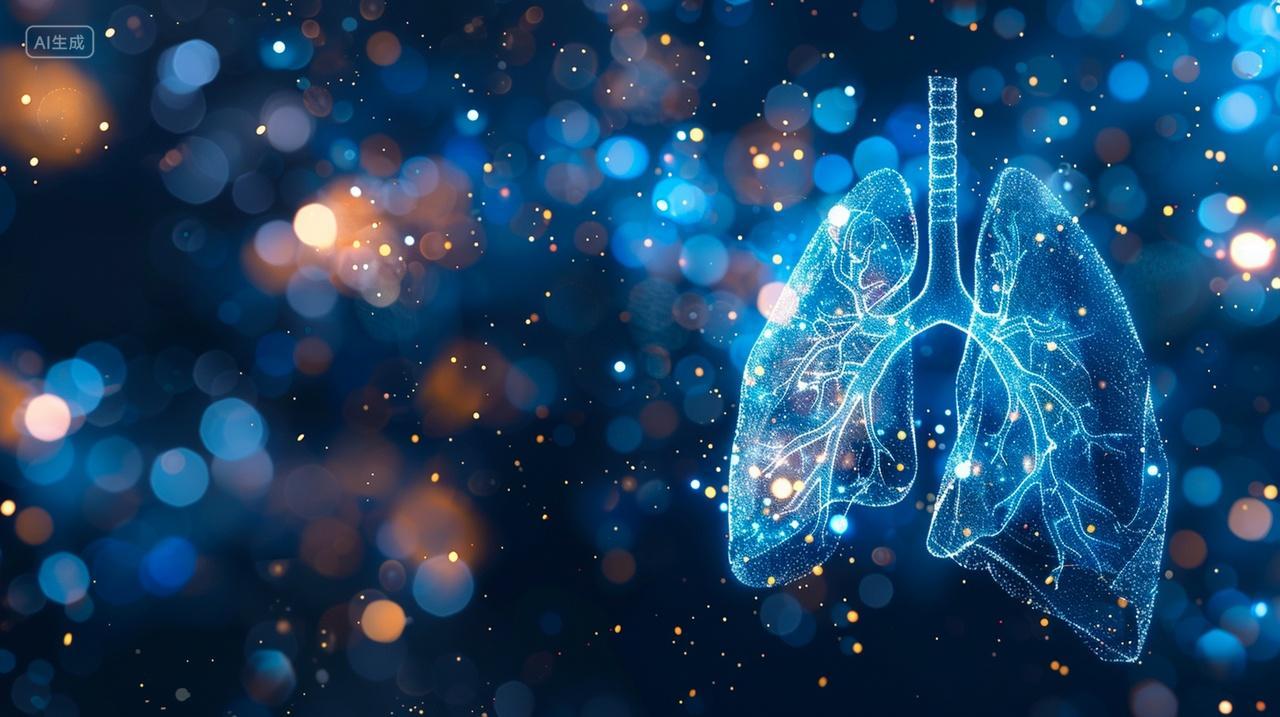 3D全息肺部轮廓未来医疗科技医疗背景