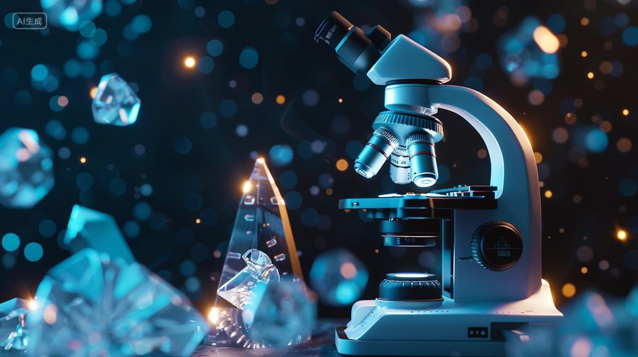 聚焦模糊背景上的显微镜医疗设备