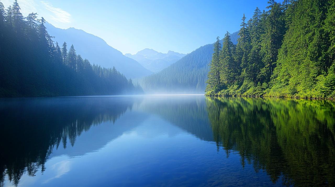 湖边的水杉森林