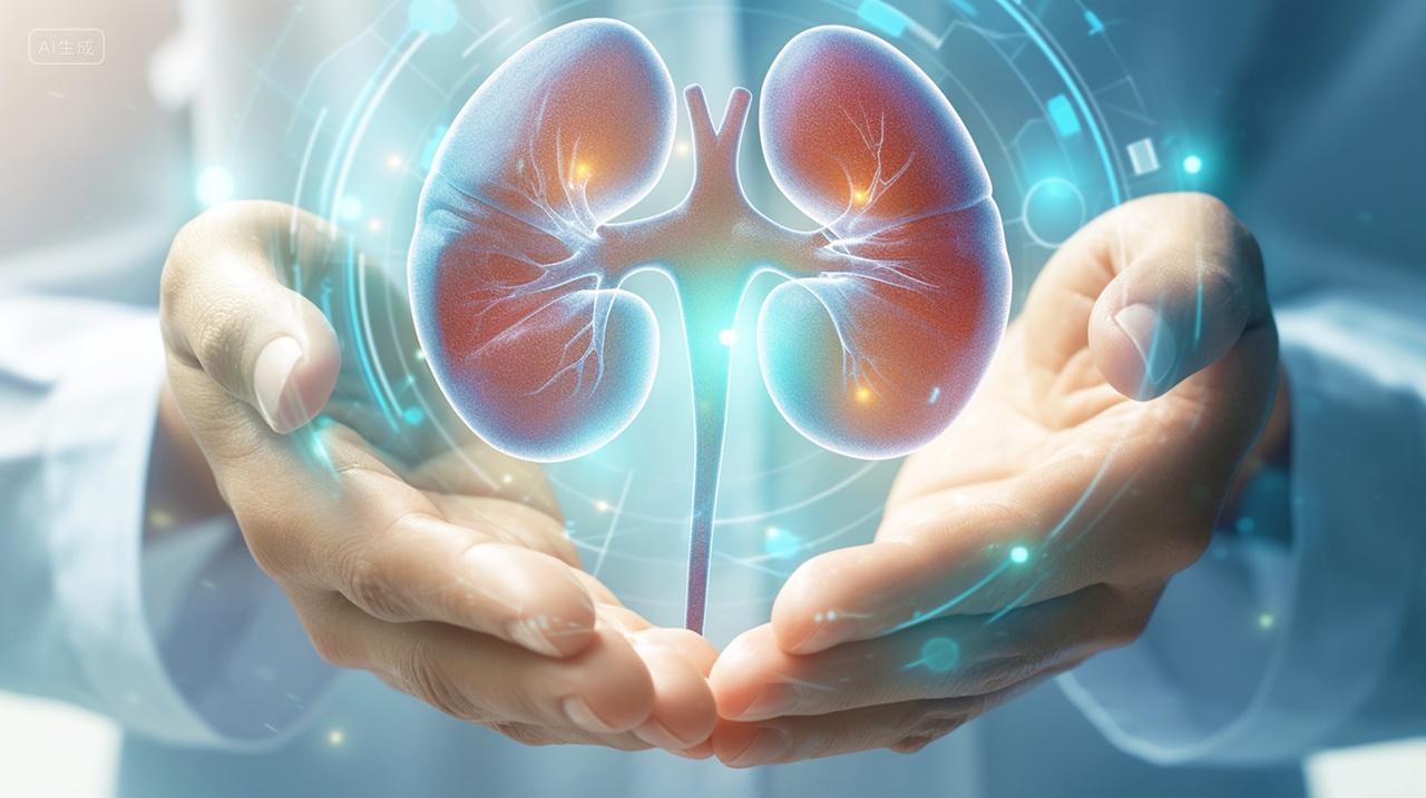 医生手托肾脏肾脏护理医疗科技