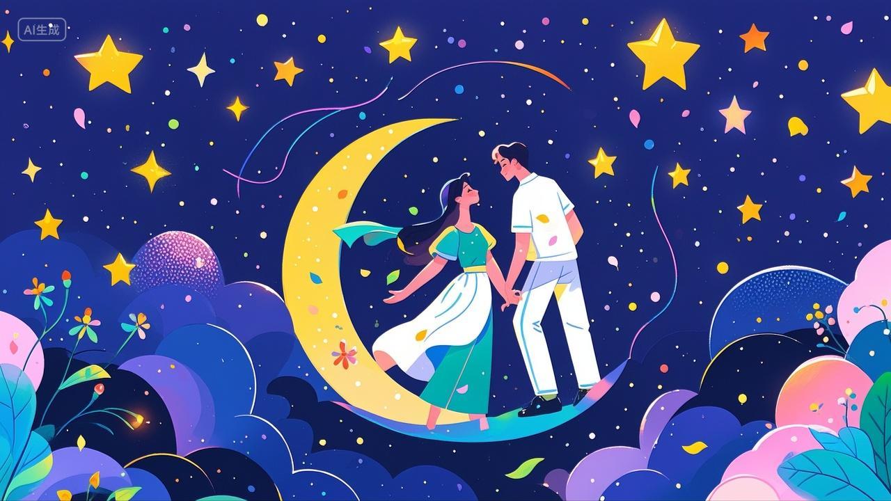 七夕情人节520背景插画