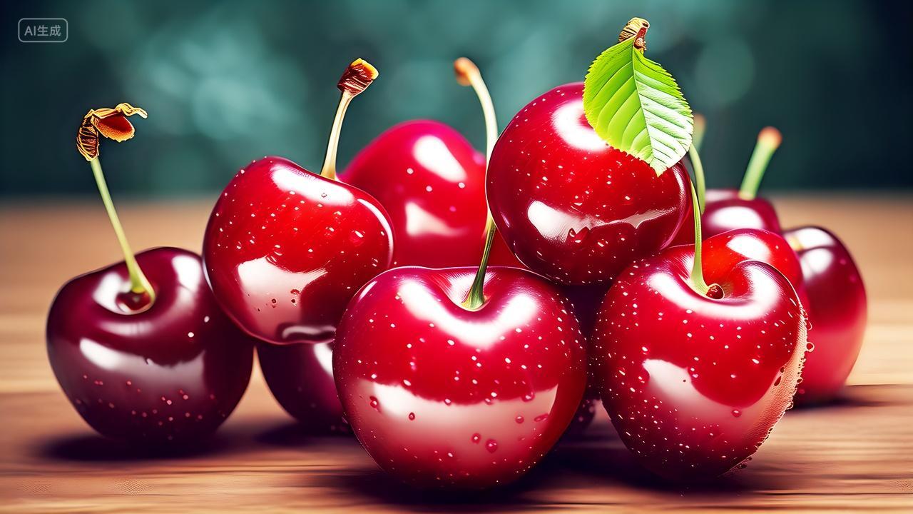 成熟饱满的车厘子樱桃电商宣传摄影图