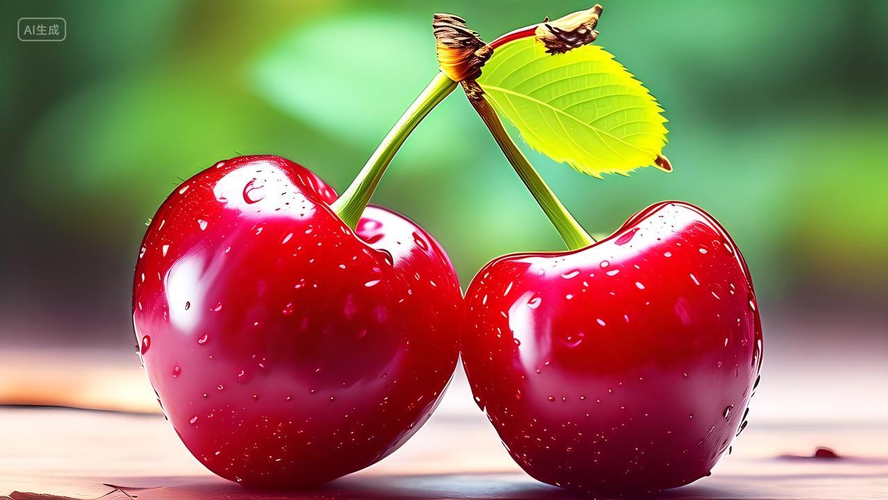 水果店果茶店菜单牌摄影主图饱满的樱桃车厘子图片