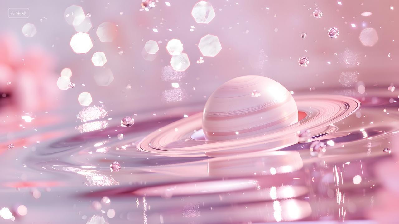 粉色水中星球泡泡壁纸