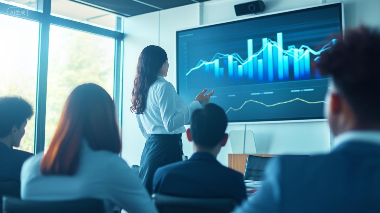 商务女在办公室给新入职员工培训企业招聘