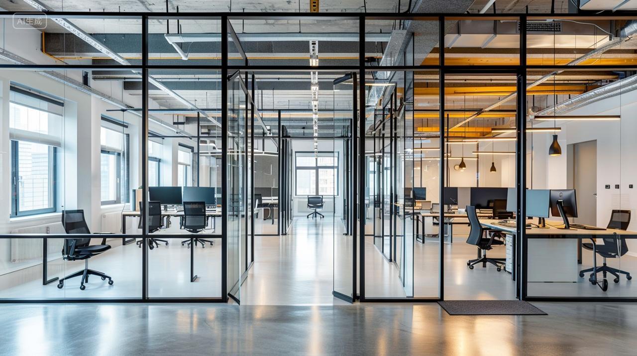 实拍商务企业办公室办公场所企业宣传