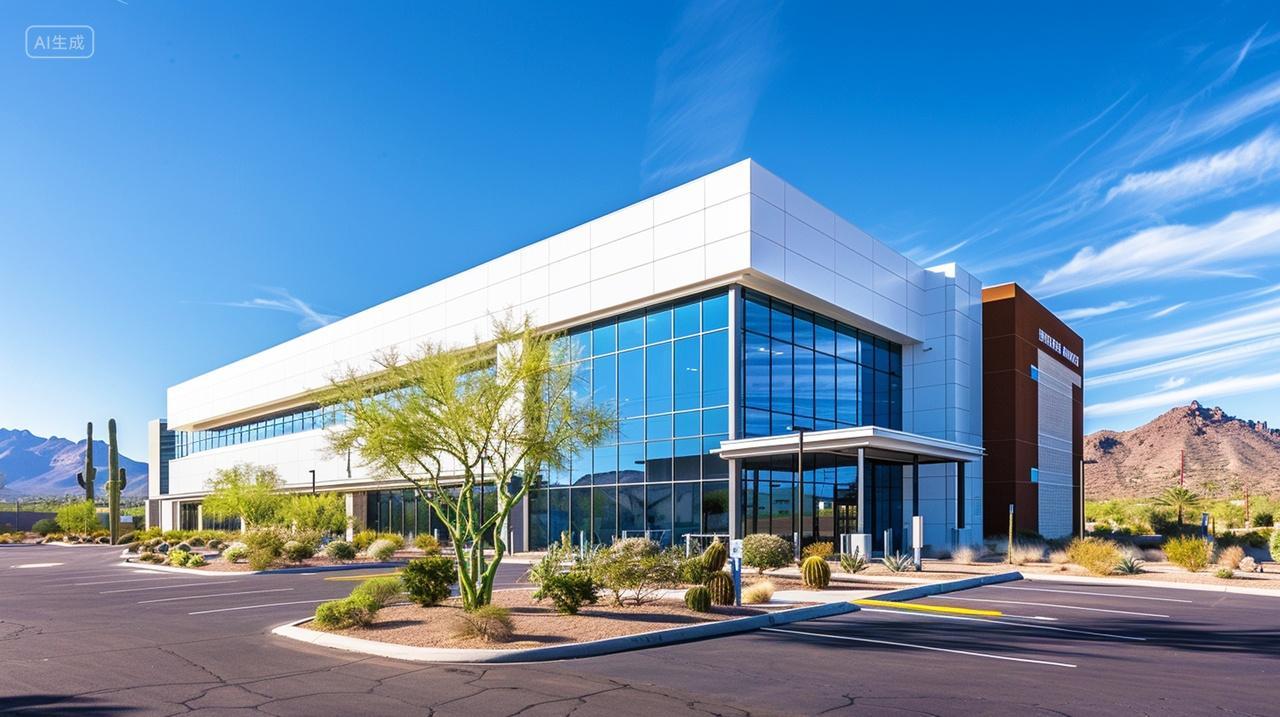 实拍蓝天白云现代城市建筑外部