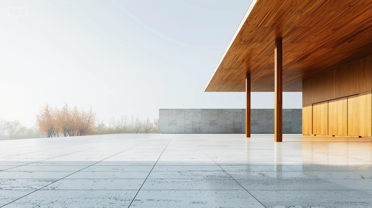 实拍现代建筑露台建筑一角地产宣传