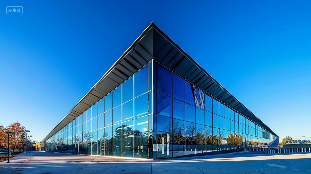 对角线仰拍现代建筑外部玻璃地产宣传