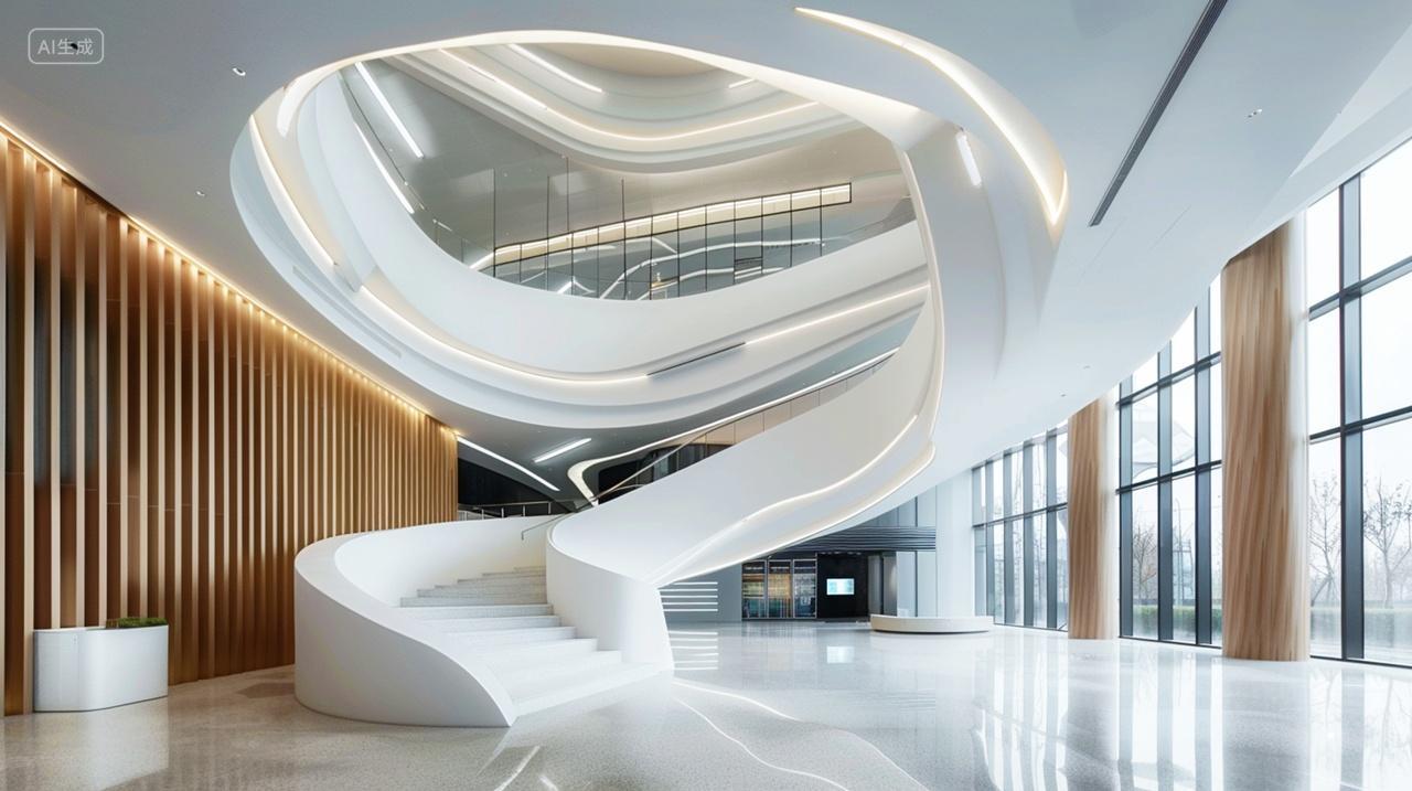 豪华室内酒店螺旋楼梯酒店设计地产宣传