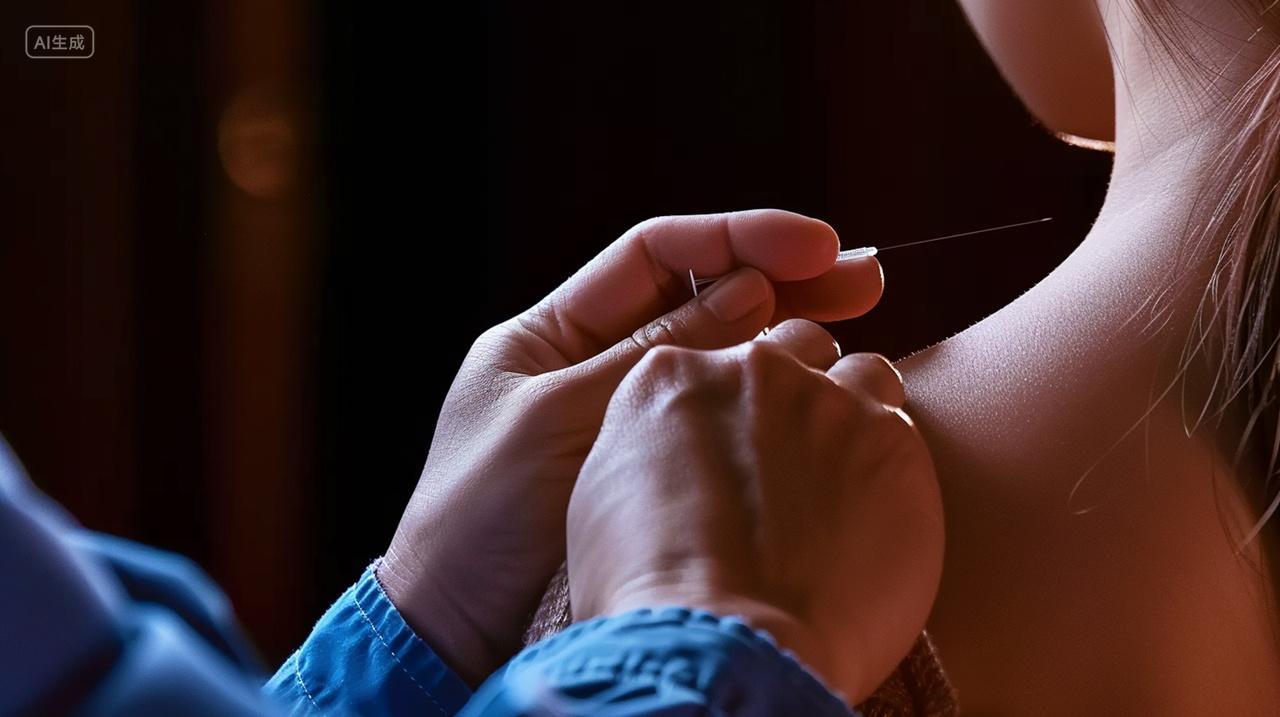 实拍中医针灸把脉号脉穴位扎针